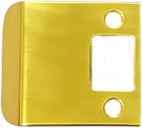 QCAA Solid Brass Extended Lip Strike, 2-1/2"X2-1/4", Polish Brass, 1 Pack, Made in Taiwan