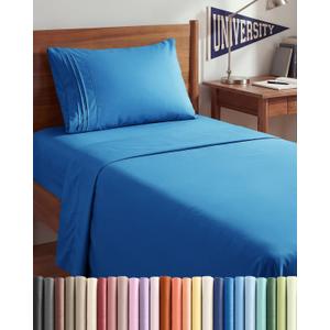 Set of 2  Twin XL Sheet Set,  4 Piece College Dorm Bed Sheets Set with Extra Deep Pockets +  3 Piece Sheet Set - Comfy Breathable & Cooling Sheets Comfy & Breathable Bedding for Women, Men, Kids & Teens - Wrinkle & Fade Resistant - Blue  