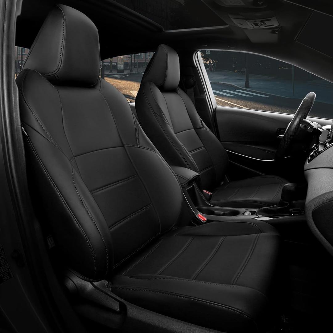 FREESOO for Toyota Corolla Seat Covers 2020-2026 SE/SE Apex Nightshade & 2023-2025 XSE & 2025 FX, Custom Car Seat Covers, Waterproof Seat Covers for Cars, Leather Car Seat Cover, Black Full Set