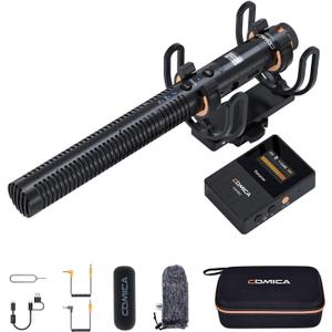 COMICA VM30 Wireless Shotgun Microphone for Camera - Super Cardioid 3.5mm/USB-C Analog/Digital Output Video Mic for DSLR, Camcorder, PC, and Android Smartphones - Ideal for Youtube, Podcast, Interview