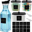 POLRAI Laundry Pod Containers and Dryer Sheet Holder and Laundry Detergent Dispenser Clear Laundry Room Organization and Storage with Wooden Lids Labels and spoon （2+1+1 Pack）