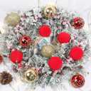 2.36In Velvet Christmas Ball Ornaments, 25PCS Red/Gold Flocked Christmas Tree Hanging Decorations, for Home Holiday Wedding Indoor Xmas Party Decor.