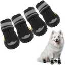 Dog Shoes for Dogs Paw Protectors Dog Boot for Outdoor with Anti-Slip Sole, Dog Booties for Medium to Large Dogs 4Pcs, with Rugged Sole for Beach and Snow (Size 6) (#6 (3.07"Length 2.56"Width) for 52-68 lbs, Black)