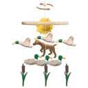 Baby Mobile for Crib Mallard Duck Baby Crib Mobile for Boys Girls Handmade Felt Dog Nursery Decor Duck Hunting Decor Infant Toddler Room Hanging for Bassinet Gender Neutral Newborn Gift