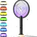 YISSVIC Electric Fly Swatter Bug Zapper Racket 4000V LED Screen Dual Modes Fly Zapper Rechargeable for Indoor Home Office Backyard Patio Camping (Black)