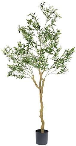 Amazon.com: Nafresh Tall Faux Olive Tree7ft84in Realistic Potted Silk Artificial Indoor with Green Leaves and Big Fruits for Home Office Living Room Bedroom Stairs Foyer Decor. : Home & Kitchen
