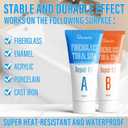 Tub Repair Kit White, Tub Chip and Bathtub Repair Kit for Enamel, Fiberglass, Acrylic, Porcelain, Patch and Repairs Chips, Crack, Scratches, Rust, Holes on Tubs, Toilet, Sink, Shower, Tray in Bathroom