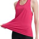 Women's Racerback Workout Tank Tops Breathable Lightweight for Running Yoga Tennis Gym & Summer Casual Wear (Pink)