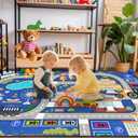 Car Mat for Kids Toy Cars - Car Track Rug Car Carpet for Kids Play Mat City Life Road Carpet for Playroom Living Room Bedroom Classroom, 3'5'
