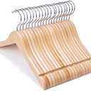 Nature Smile Juniors Preteen Older Children Wooden Coat Hangers 14 Inches Wood Dress Shirt Jacket Hangers with Anti-Rust Hook (20 Pack Natural)