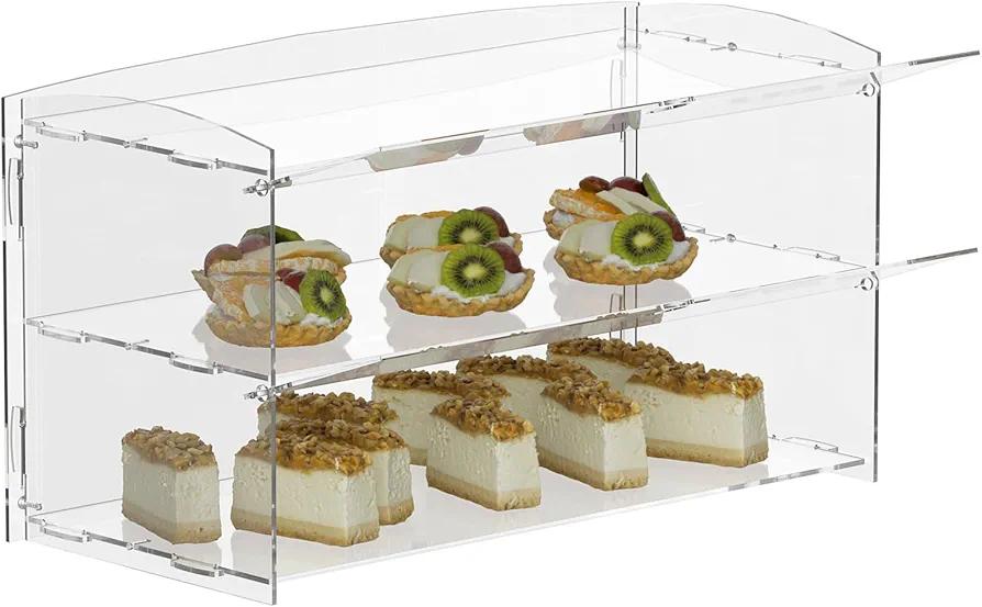 LUOBAO Acrylic Bakery Display Case,Acrylic Pastry Display Case,Donut Display Cabinet,Countertop Display Cases for Bakery, Deli