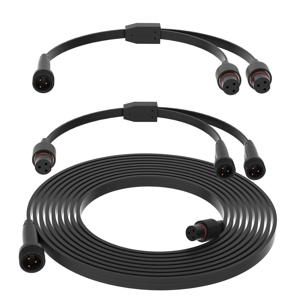 16FT Extension Cable Kit for Govee Permanent Outdoor Lighting,Extension Cable Compatible with Govee H705A H705B H705C H706A H706B H706C(Black)