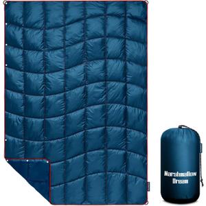 Camping Blanket, Packable Puffy Blanket Down Alternative Blanket Lightweight Windproof Water Resistant for Outdoors,Hiking, Backpacking,Beach,Car,Picnic,Stadium 39x55in (kids, Navy)