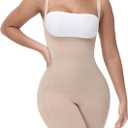 SHAPESHE Open Bust Shapewear Tummy Control Seamless Bodysuit for Women Butt Lifting Body Shaper Fajas Colombianas (Small, Tan)