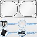 Foldable Windshield Sun Shade Both Sides Can Block UV 5-Layer 240T Reflective UV/Heat Shield Blocks Rays, Universal Fit for Cars, SUVs, Trucks (M)