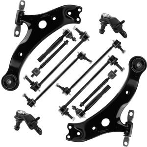 Front Lower Suspension Control Arm Kit w/Ball Joints Tie Rods + Sway Bar Fit for Toyota Camry (USA Built Models Only) 2007 2008 2009 2010 2011, Replace K620334, K620333, K500044, K500043, 12PCS