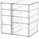Vtopmart Acrylic Organizer with 8 Drawers, Desk Organizers and Accessories, Clear Makeup Organization, Dustproof Storage Drawers for Office Art Craft Supplies