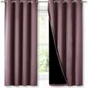 NICETOWN Extra Long Truly Blackout Drapes for Hall and Villa, 46-inch Width Each Panel, 45-inch Length, Dry Rose, 2 Pieces, 100% Blackout Window Curtain Panels with Black Lined for Night Shift Worker