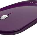 FENIFOX Bluetooth Mouse Slim, Whisper-Quiet Mini Flat Portable Mobile Mice Rechargeable Compatible with Laptop, PC, Android Windows Tablet - Deep Purple