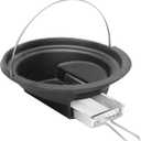 KAMaster 2 in 1 Cast Iron Ash Can Compatible with Large Big Green Egg,With Stainless Steel Slid Out Ash Drawer Remove Ash Easier,Ash Can with Foldable Handle Can Use With Fire Grate