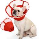 Allroaring Dog Cone, Soft Dog Cones for Small Dogs, Adjustable Doggie Cone Collar to Stop Licking, Professional Pet Recovery Cones E-Collar for Dogs Aftert Surgery Wound Healing, Red S (Small (Neck Girth: 9.4"- 11.8"))
