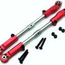 Stainless Steel Adjustable Turnbuckle Rear Upper Tie Rod with Aluminum Ends Red for Arrma 1/8 Kraton Outcast Notorious Talion 1/7 Fireteam AR330221 AR330230