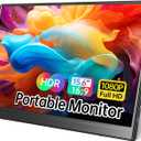 Portable Monitor 15.6 Inch 1080P USB-C HDMI Ultra-Slim Travel Monitor with Kickstand, Compatible with Xbox, Laptop, PC, Mac Phone, PS, Swich IPS Ultra-Thin Zero Frame Gaming Monitor
