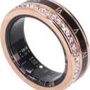 Smart Ring,Water Proof Fitness Ti Steel Roman Numerals Smart Ring Health Tracker,Smart Ring Health Tracker Men (8)