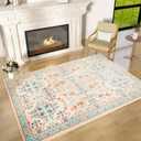 SOULFUL Soft 3x5 Area Rugs for Living Room, Large Boho Area Rug for Bedroom, Washable Plush and Thick Indoor Carpet, Non-Slip Backing, Easy to Clean - Perfect Home Dcor Accent (Red/Multi)