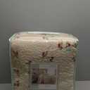 Felisa Floral Embroidered Quilted Bedspread, Lightweight All Seasons Vintage Bedding, Queen Size 102" W x 118" L, Pink/Ivory