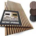 2-Pack Wood Panels for Wall - Acoustic Wood Slat Wall Panels, Soundproof Wooden Paneling for Interior Decor