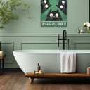 UPWOIGH Funny Are You Pooping Black Cat Bathroom Wall Art, 3 Cats Humor Quote Poster, Green Background Bathroom Decor, Wood Framed Canvas 12x16 Inch