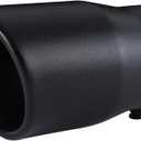 TriTrust Exhaust Tip, 2-2.75 inch inlet adjustable, Fit 2''/2.25''/2.5''/2.75'' Outer diameter Tailpipe, 3.5''Outlet 6''Long Muffler Tip, Black Powder Coated Stainless Steel Tail Tip