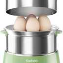 Hard Boiled Egg Cooker - CACHOO 14-Egg Rapid Stainless Steel Egg Boiler with 30-Min Timer & Auto Shut Off, Compact Electric Vegetable Steamer for Cooking, Dishwasher Safe, Retro Green