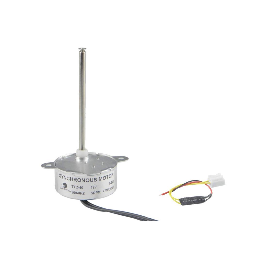 CHANCS TYC-40 Synchronous Gear Motor DC 12V 5RPM CW/CCW Inner-Screw Shaft Length 7.4cm Electric Motor