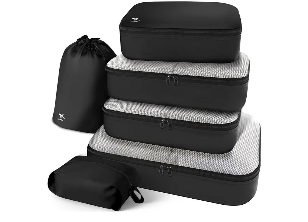 HOTOR 6 Pieces Packing Cubes for Travel Essentials, Space-Saving Suitcase Organizer
