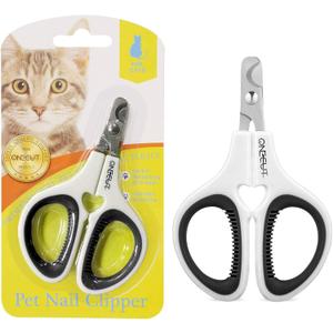 OneCut Pet Nail Clippers, Update Version Cat & Kitten Claw Nail Clippers for Trimming, Professional Pet Nail Clippers Best for a Cat, Puppy,Rabbit, Kitten & Small Dog,Sharp & Safe (Black)