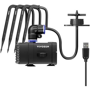VIVOSUN Flex Feed Drip Irrigation Kit, 4W Automatic Irrigation System with Pump & 4 Drip Emitters, App-Controllable Professional Plant Watering Drip Kit for VGrow Smart Grow Box