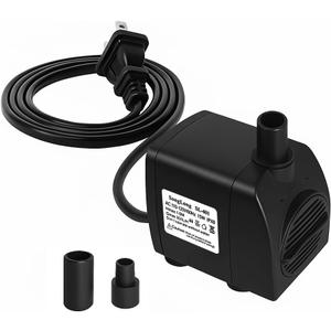 SongLong Submersible Pump 200GPH (800 L/H 15W) Ultra Quiet with Over Heating Protection 5.2ft High Lift for Fountains, Hydroponics, Ponds, Aquariums & More