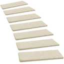 PURE ERA Carpet Stair Treads Ultra Plush 8" X 30" Soft Indoor Stair Protectors Pet-Friendly Non-Slip Skid Resistant Tape Free Washable Reusable(2 Pieces, Beige)
