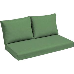 Arden Outdoor Loveseat Cushion Set, 48 x 24, Water Repellent, Fade Resistant, Cushion Set for Couch, Bench, and Swing, Moss Green Leala
