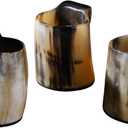 Handicrafts Home Viking Drinking Horn Mug Set of 3  Real Natural Ox Horn Beer Mug with Handle, Handmade Medieval Viking Horn Drinking Mug for Mead, Beer, Coffee & Wine, Unique Viking Gifts for Men