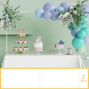 Over the Table Rod Stand with Clamps Adjustable 13''-42'' Tall 29"-98" Length Set of 2 White Table Arch Hanging for Wedding Birthday Party Halloween Christmas Decoration