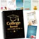 Zhanmai College Gift Card Book 7 x 5 Inch Graduation Gift Card Book 2026 College Survival Booklet Organizer Leaving Home High University School Birthday Care Package Cash Holder(Black Gold)