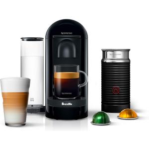 Nespresso Vertuo Plus Coffee and Espresso Maker by Breville, Ink Black with Aeroccino Milk Frother