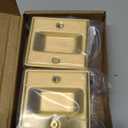 HOMOTEK 2 Pack Privacy Pocket Door Pull Without Switch Plate - Replace Old Or Damaged Passage Sliding Hardware No Lock Quickly and Easily, 2-3/4”x2-1/2”, for 1-3/8” Thickness Door, Brushed Brass