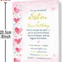4 x Sister Birthday Card, 5x7 inches