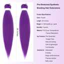 2 Packs Long Purple Pre Stretched Synthetic Braiding Hair Extensions,Ideal for Stage, Party, Halloween Costume and Cosplay,26 Inches