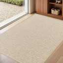 LEKEEPGO Door Mat 32"x47", Non Slip Door Mat Indoor Entrance, Rubber Backing Front Indoor Doormat Washable Absorbent Low-Profile Entryway Entry Resist Dirt Inside Door Mats, Khaki