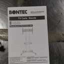 BONTEC Rolling TV Stand for 32-75 Inch TVs, Height Adjustable Mobile TV Cart on Wheels, Heavy Duty TV Stand Supports Up to 110lbs, Stable Dual-Column Design, Cable Management, Indoor, Outdoor (Black)